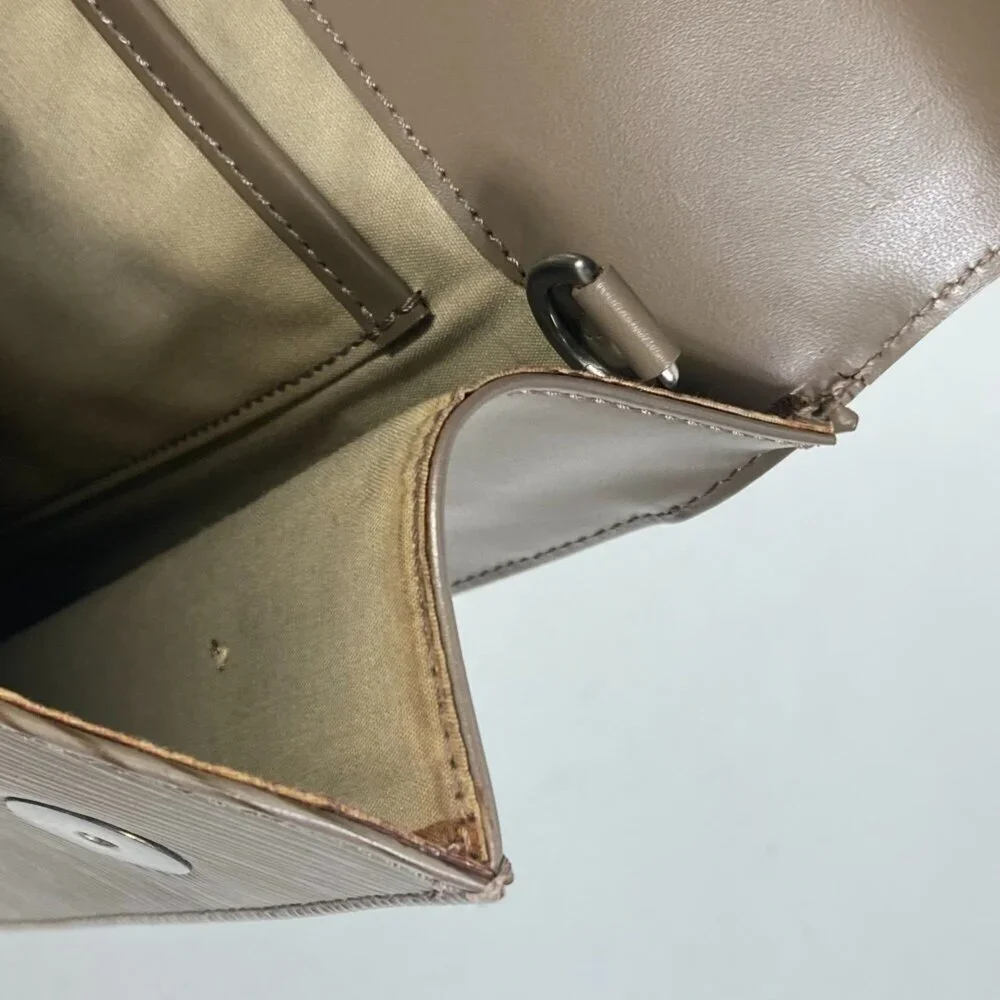 LOUIS VUITTON Authentic Brown Leather Pochette Shoulder Bag - Picture 9 of 10